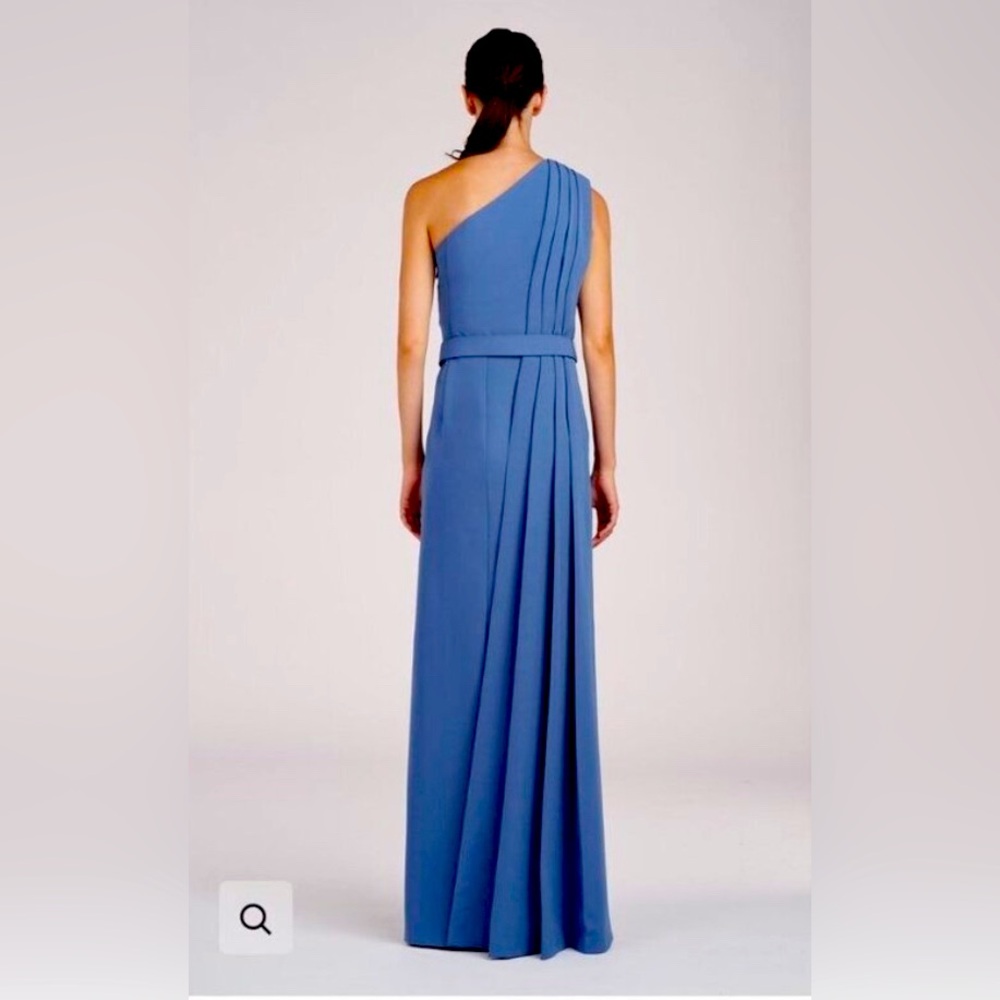 Kay Unger Bowie Gown / Blue Asymmetrical Pleated Gown